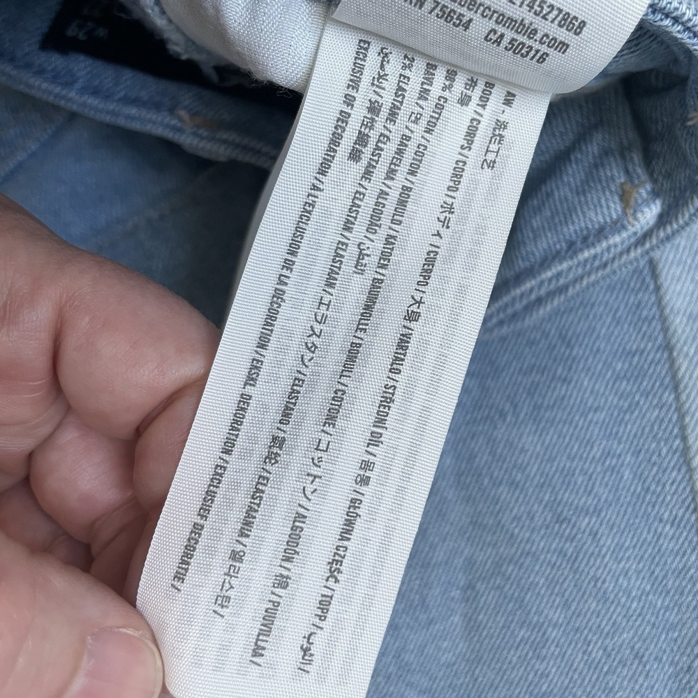 Hollister High Rise Jeans Patchwork Light Blue Women's Sz 9R W29 L27 Frayed Hem - Picture 6 of 15
